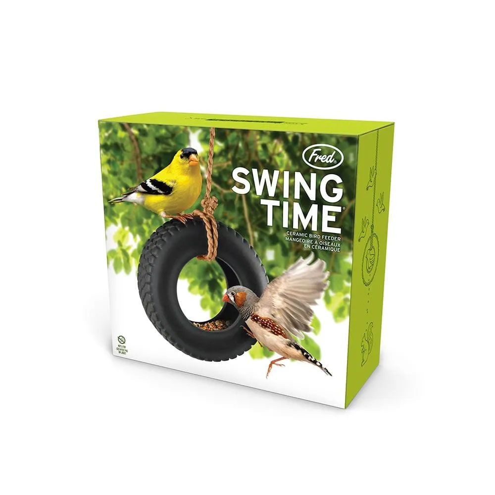 Fred Swing Time fuglefoder keramik dækgynge sort