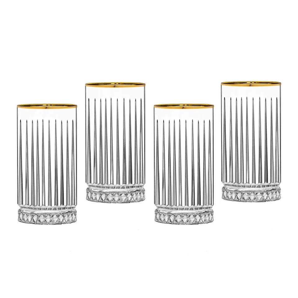 Godinger Avenue Gold Rim highballglas 4 stk guldkant