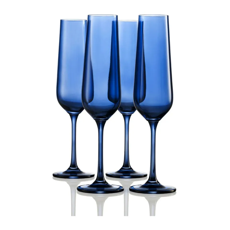 Godinger Sheer champagneglas 4 stk blå krystal 236 ml