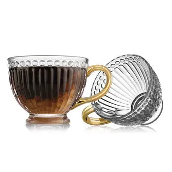 Godinger Triumph kaffekrus 2 stk klart med guldhank