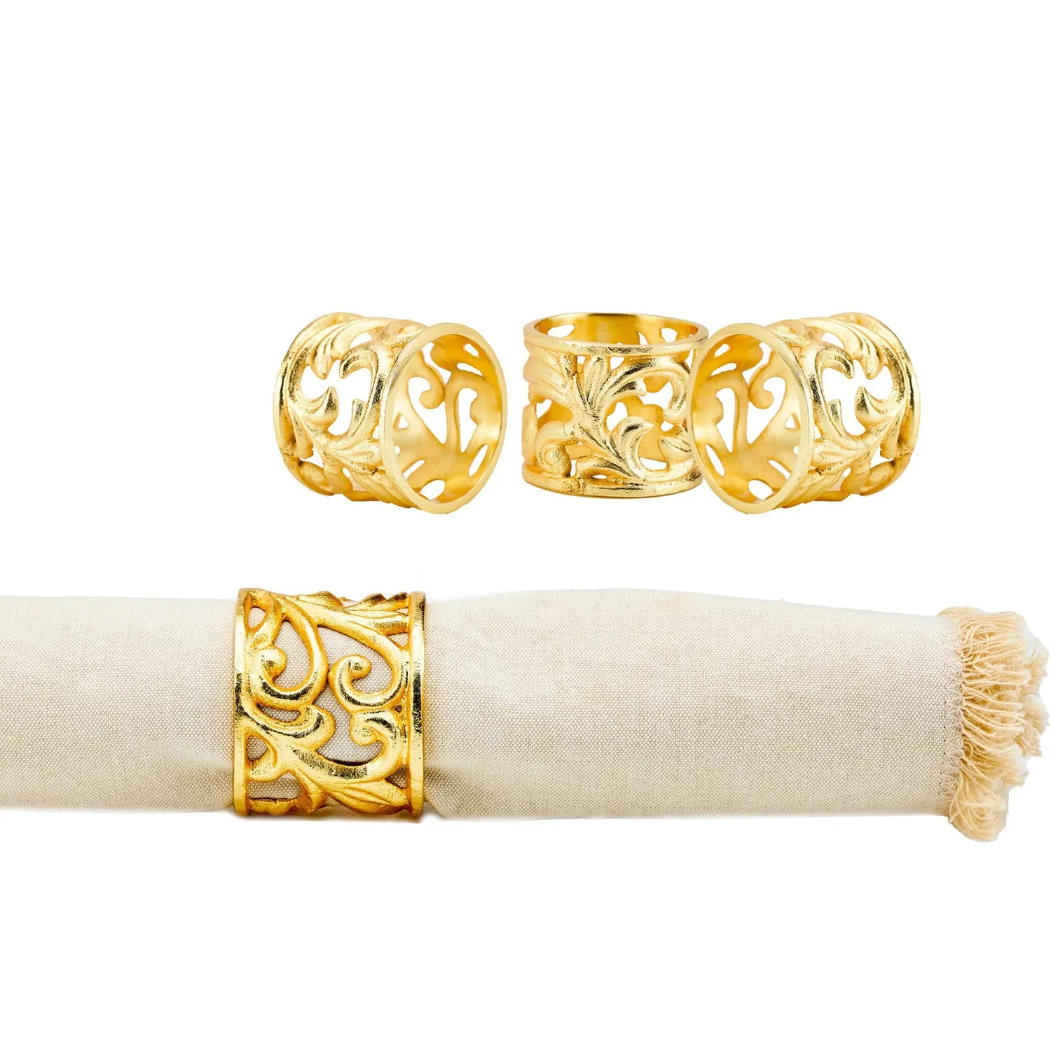 Godinger 20th Century Baroque servietringe guld 4 stk