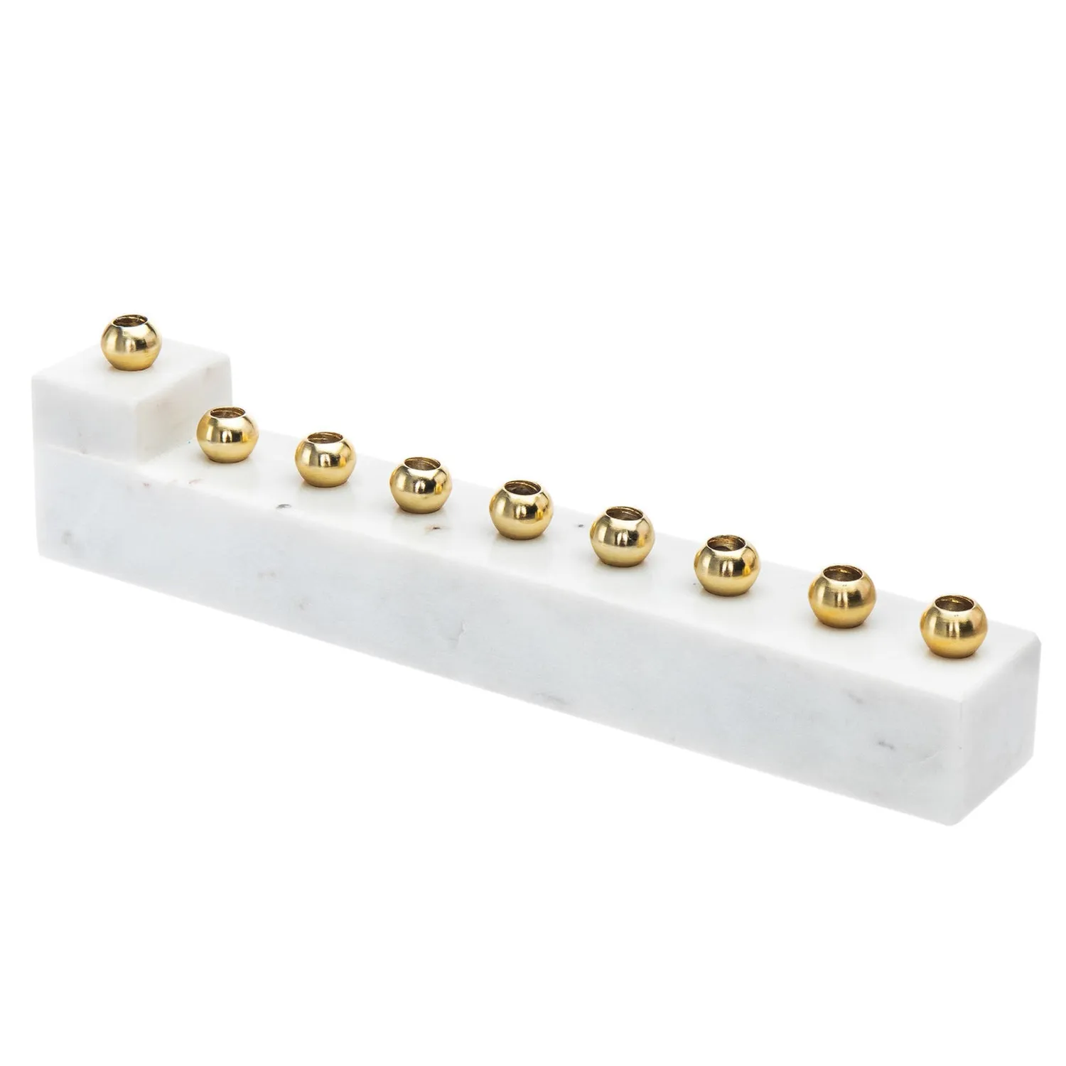 Godinger L Marble menora hvid marmor guld