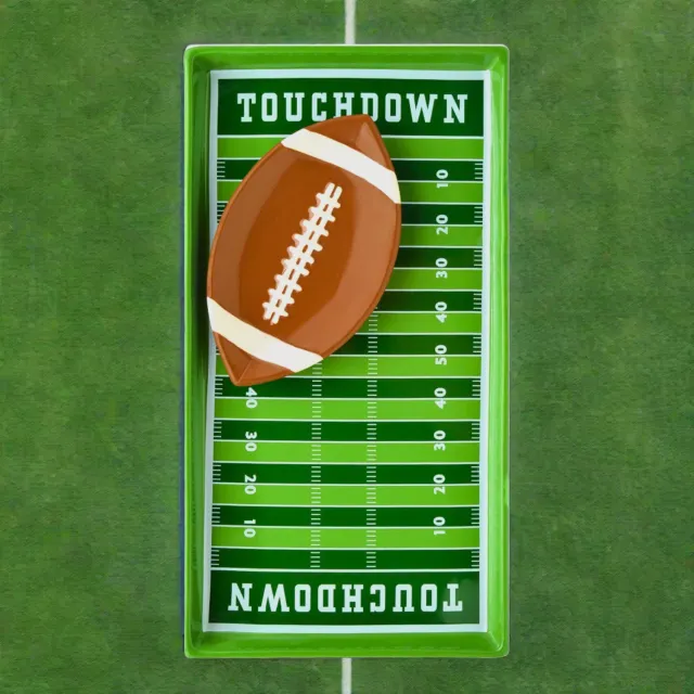 Godinger League Football Field chip og dip fad porcelæn