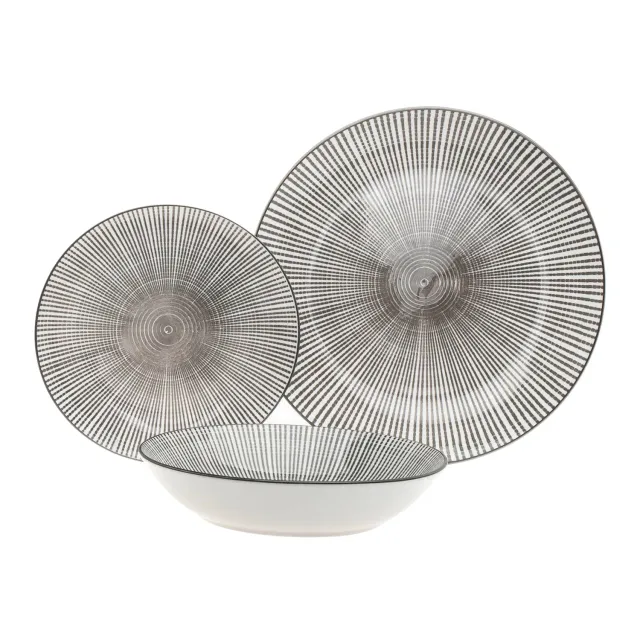 Godinger Laura spisestel 12 dele grå porcelæn