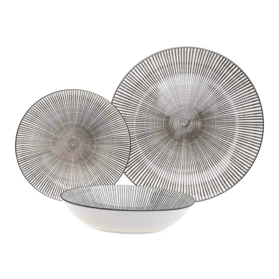Godinger Laura spisestel 12 dele grå porcelæn