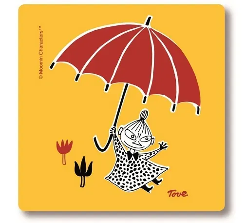 Opto Design Little My Umbrella Yellow glasbrik 9x9 cm birk