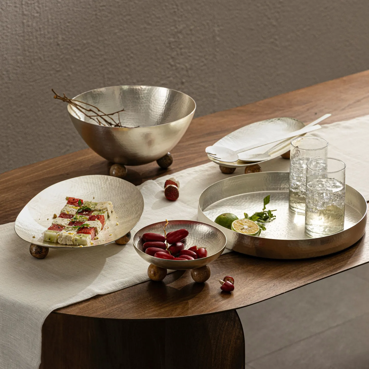 Godinger Temari Hammered Silver salatbestik 2 dele hamret