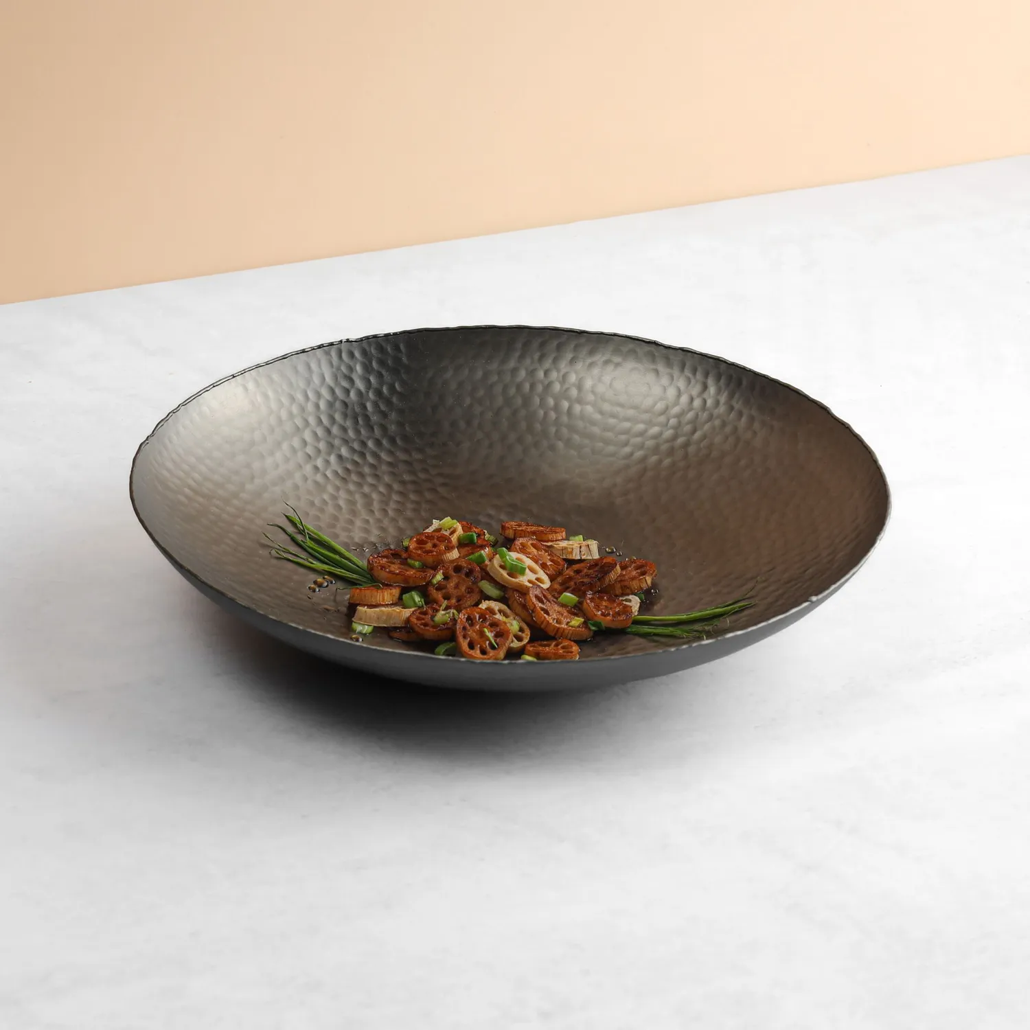 Godinger Temari serveringsfad gunmetal hamret