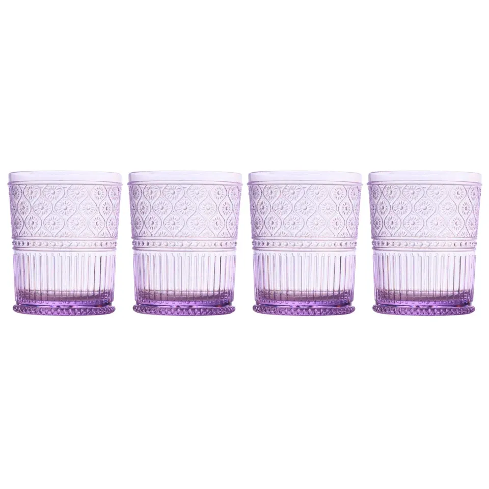 Godinger Claro old fashioned glas lavendel 4 stk