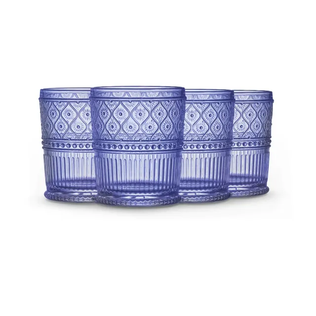 Godinger Claro Blue Double Old Fashion whiskyglas 4 stk blå