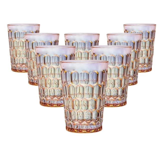 Godinger Rex highball glas 8 stk rosa iriserende