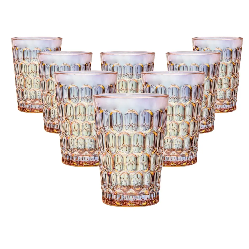 Godinger Rex highball glas 8 stk rosa iriserende