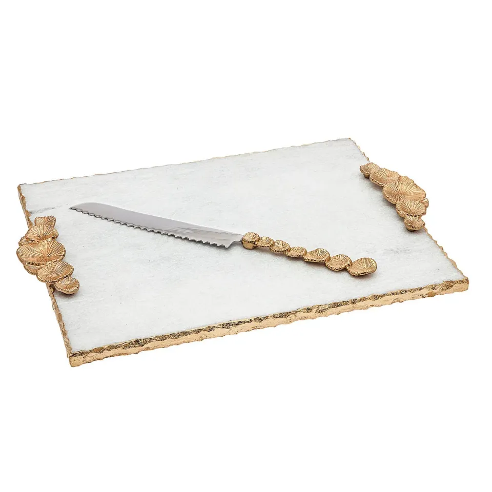 Godinger Mayfair Challah serveringsbræt hvid med kniv