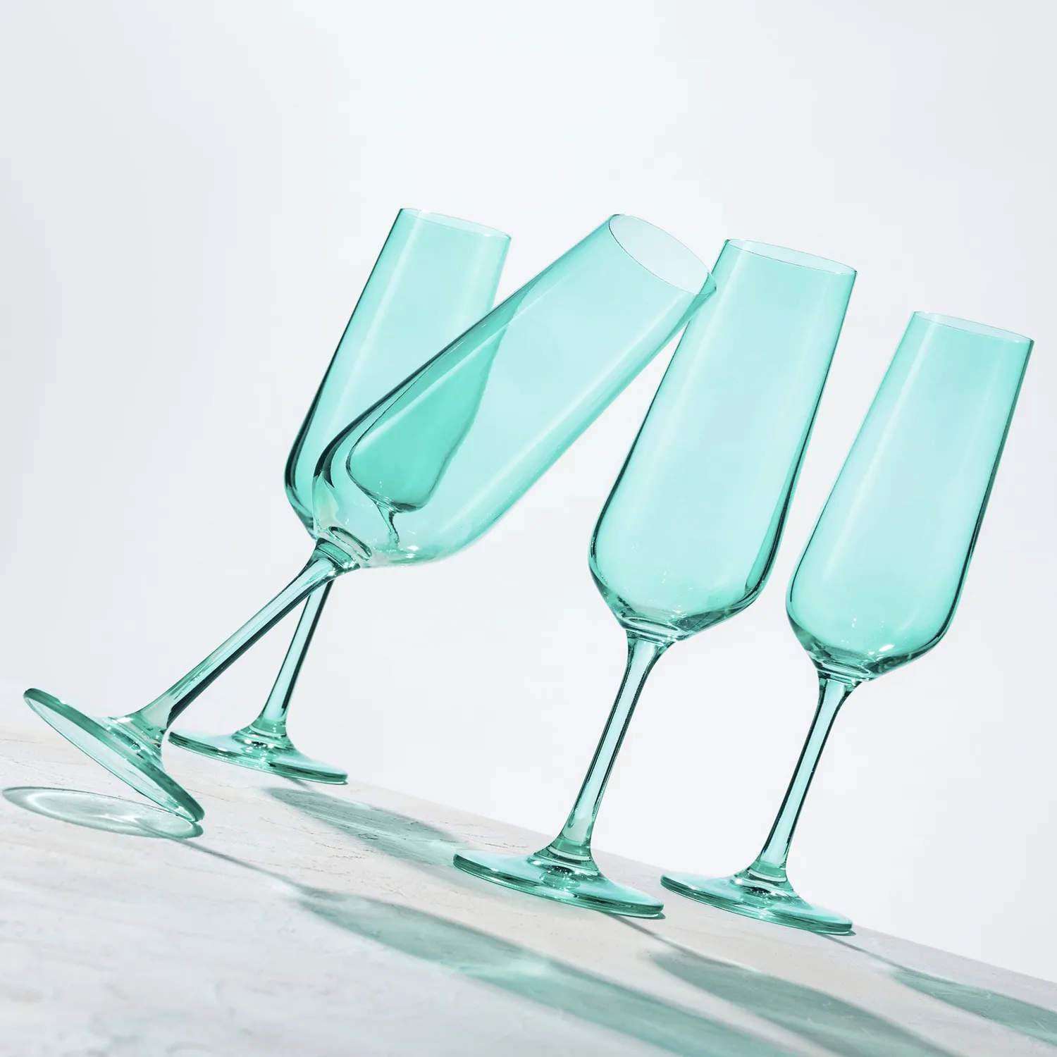 Godinger Sheer flute champagneglas lysegrøn 4 stk