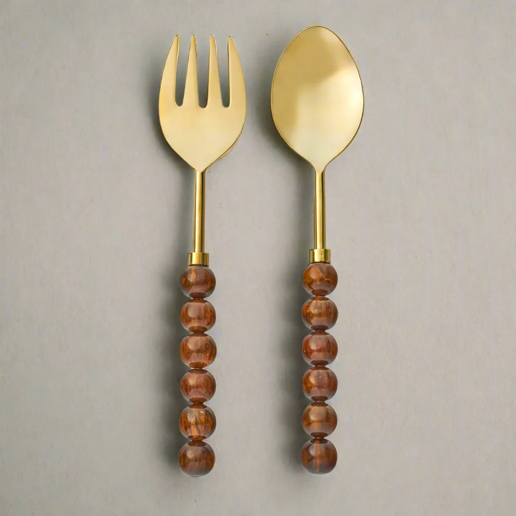 Godinger Rathlin Caramel salatbestik 2 dele resin