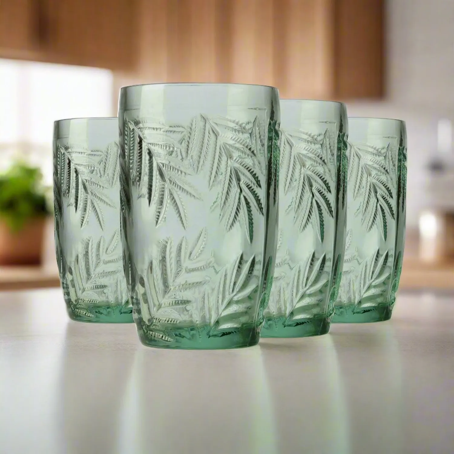 Godinger Bali highball glas 4 stk 12 oz grøn