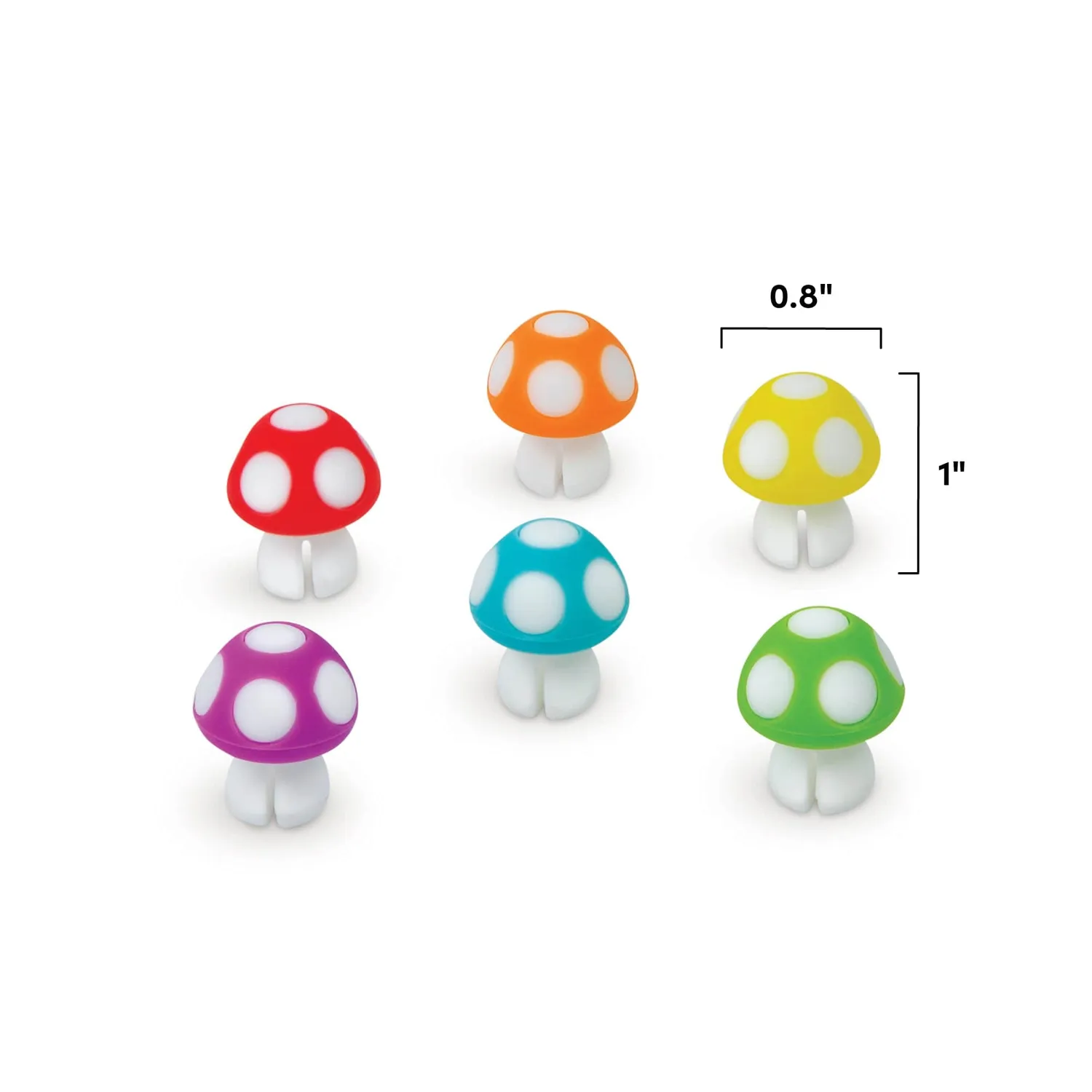 Fred Tiny Toadstools glasmarkører svampe 6-pak