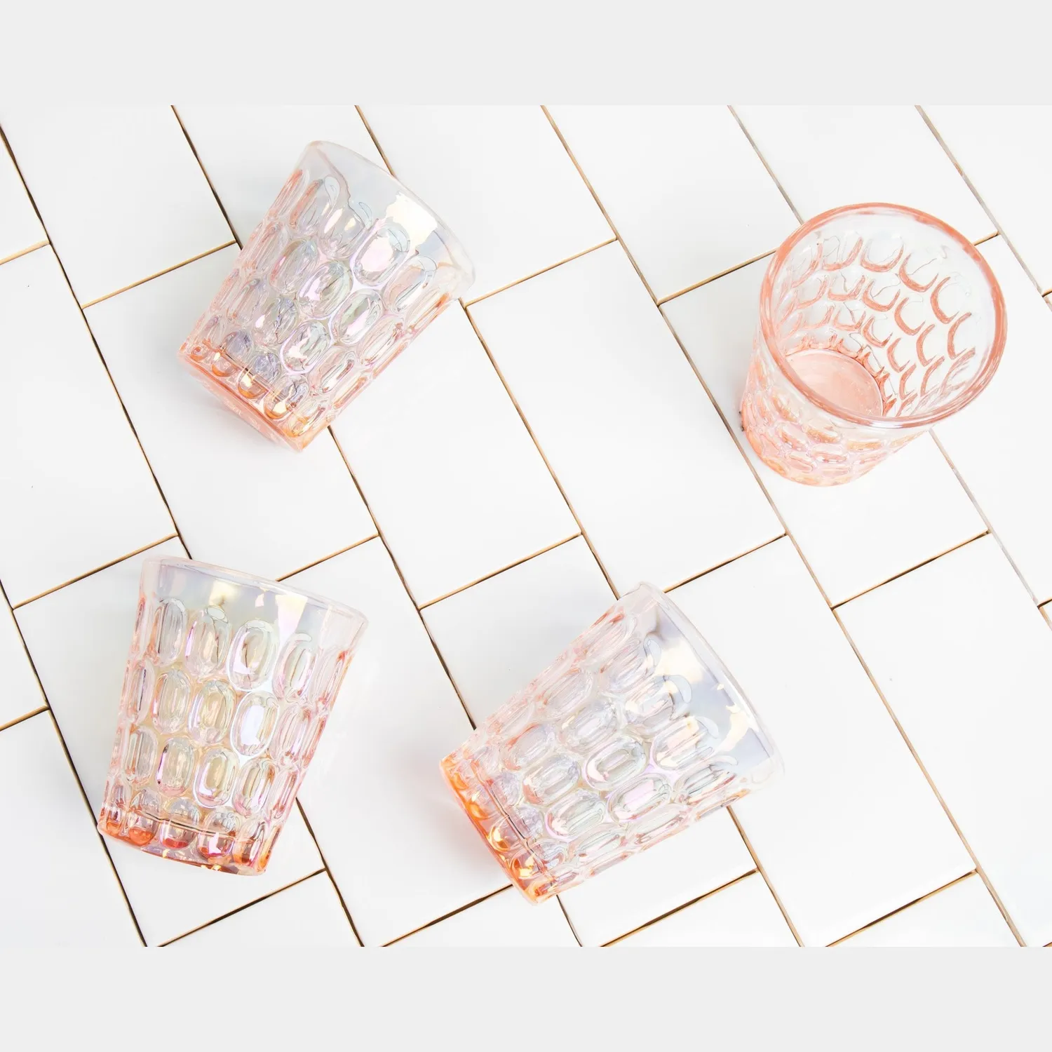 Godinger Rex whiskyglas 8 stk pink iridescent