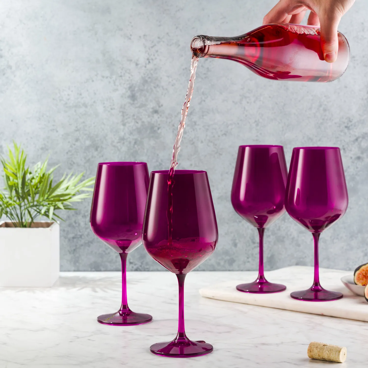 Godinger Sheer rødvinsglas 4 stk ametyst krystal