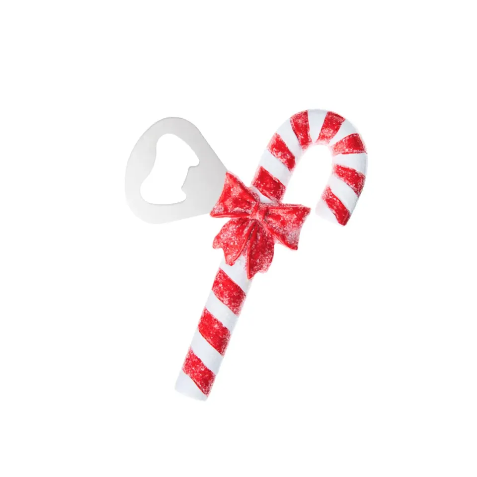 Godinger Candy Cane flaskeåbner resin rød-hvid