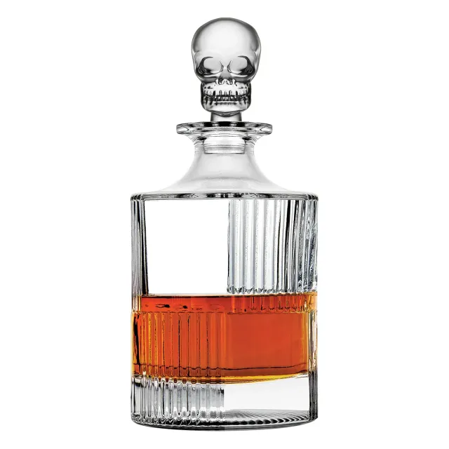 Godinger Skull Round Whiskey Decanter karaffel klar 34 oz
