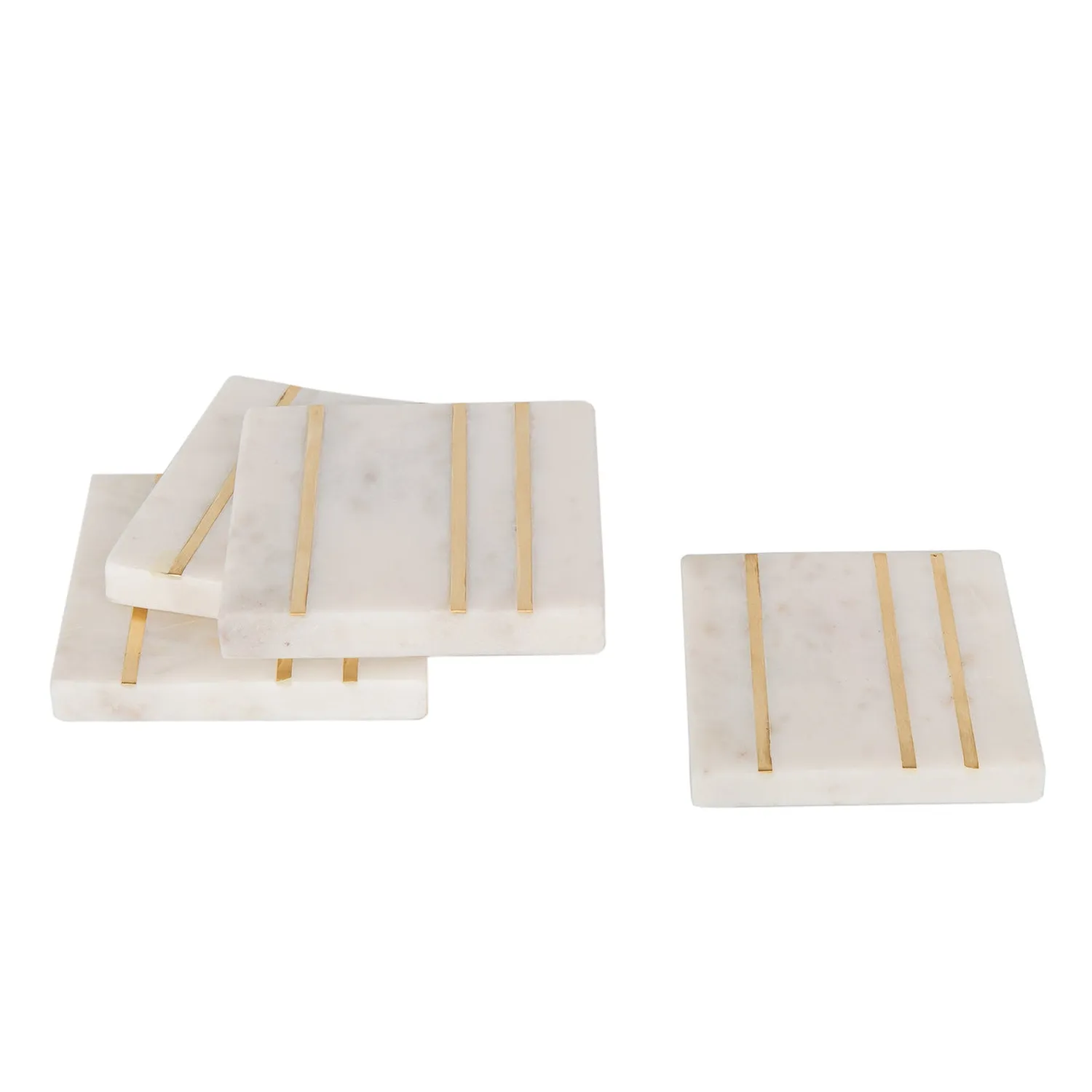 Godinger Marble Square Inlay bordskånere 4 stk marmor