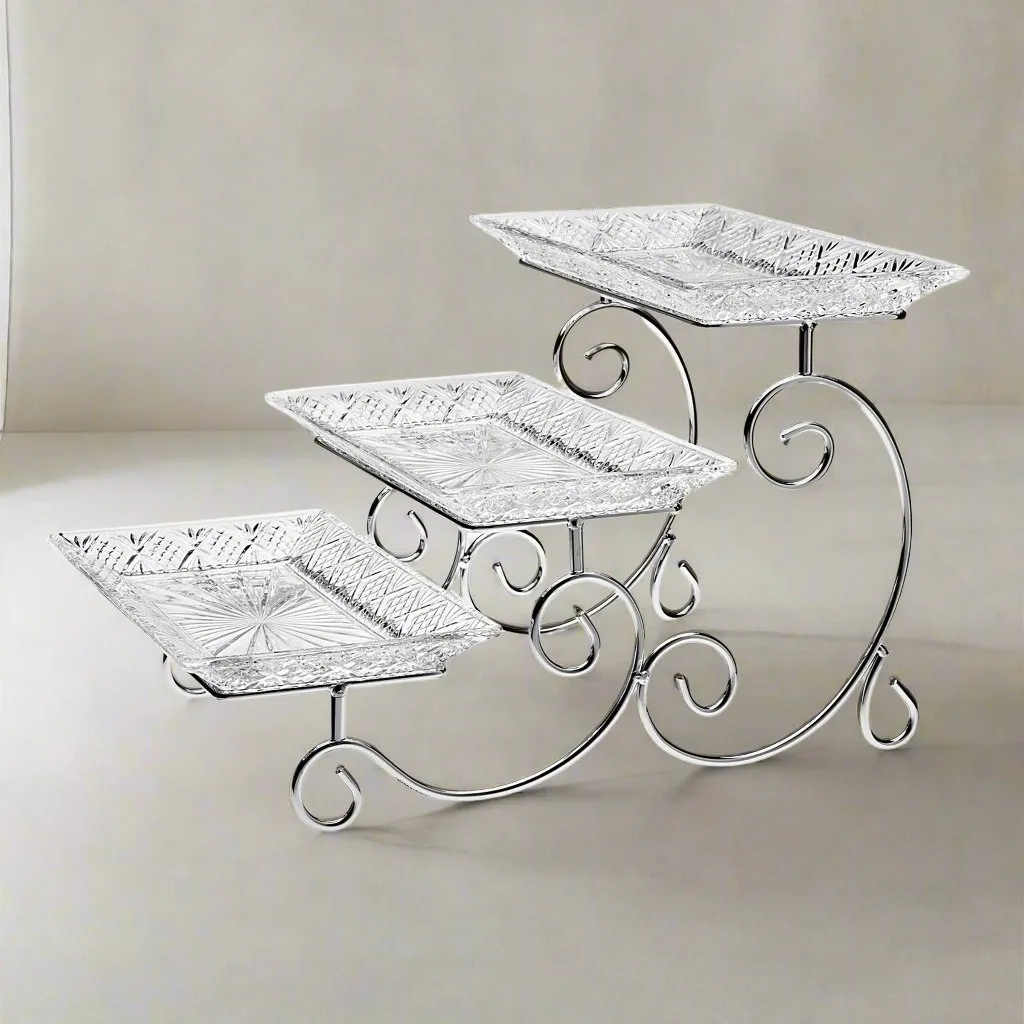 Godinger Dublin etagere krystal 3 etager 40 cm