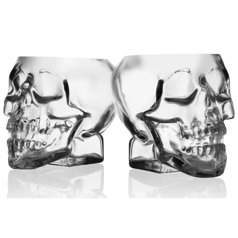 Godinger Grinning Skull whiskeyglas 2 stk krystal 11oz
