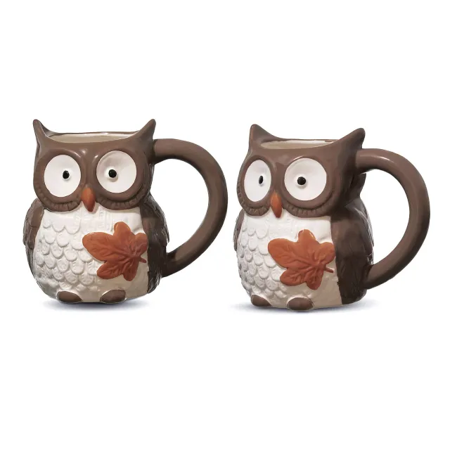 Godinger Owl Turkey krus 2 stk efterår porcelæn