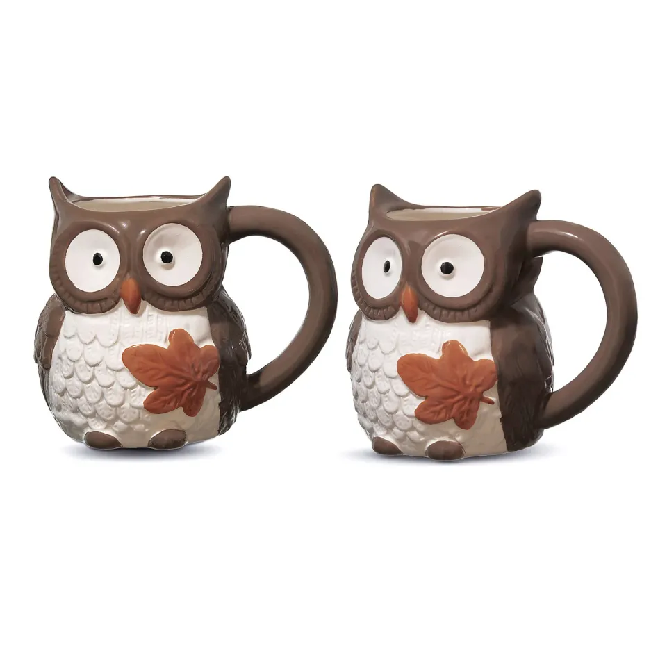 Godinger Owl Turkey krus 2 stk efterår porcelæn