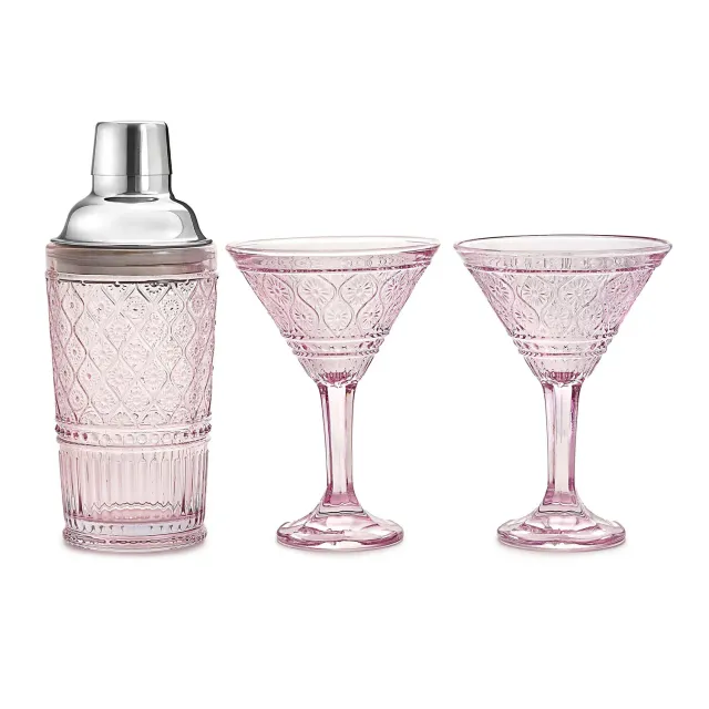 Godinger Claro Pink Cocktail Shaker cocktailsæt lyserød 7 dele
