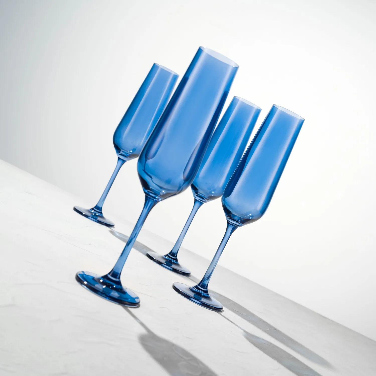 Godinger Sheer champagneglas 4 stk blå krystal 236 ml