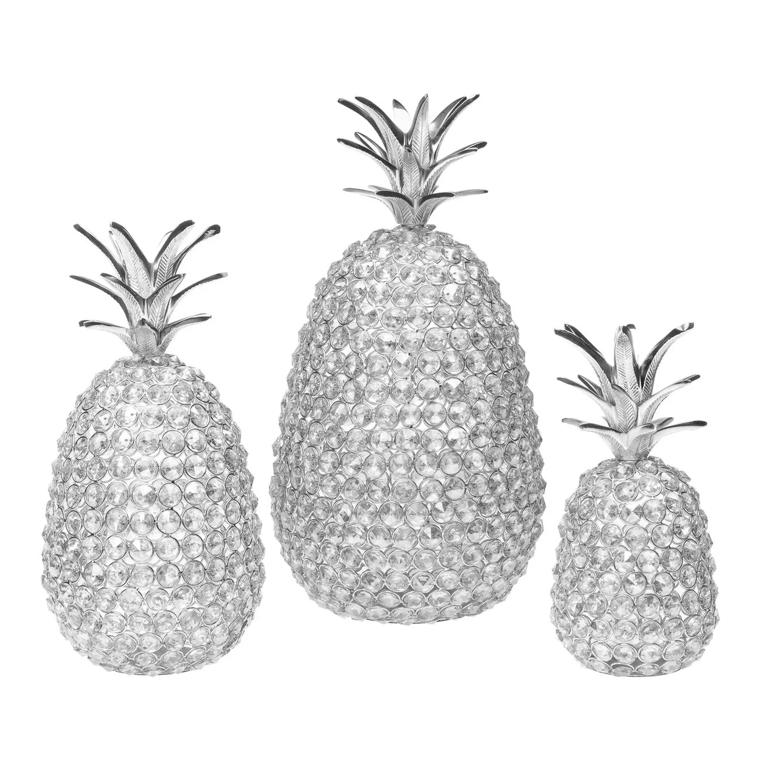 Godinger Pineapple pynteananas sølv lille stål og akryl