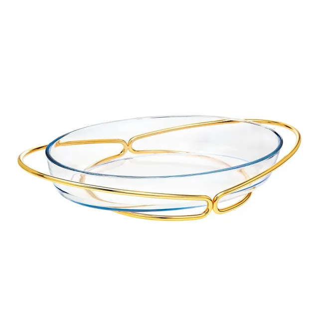 Godinger Infinity Oval serveringsskål glas guld 3,78 L