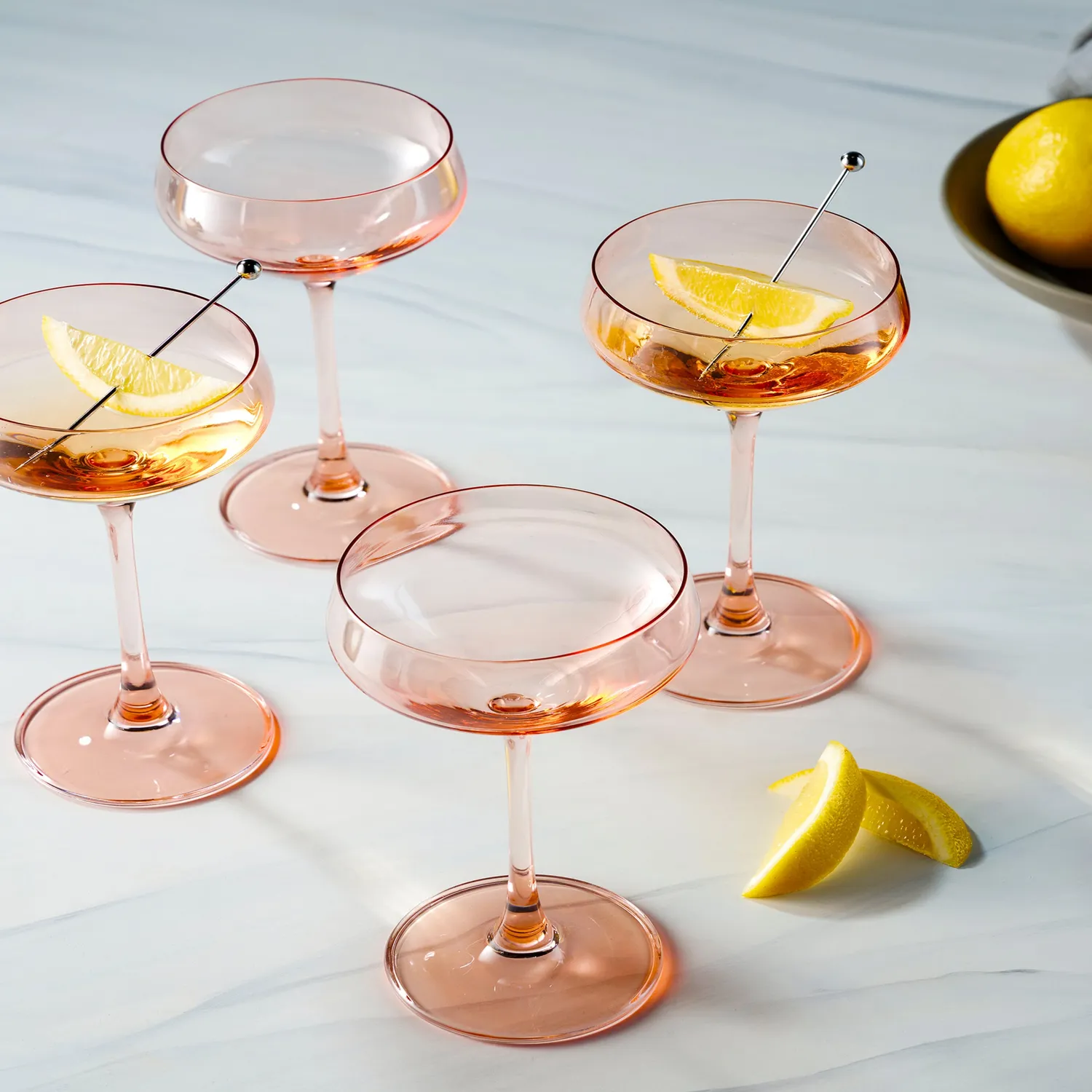 Godinger Sheer Coral Champagne Coupe glas koral 4 stk
