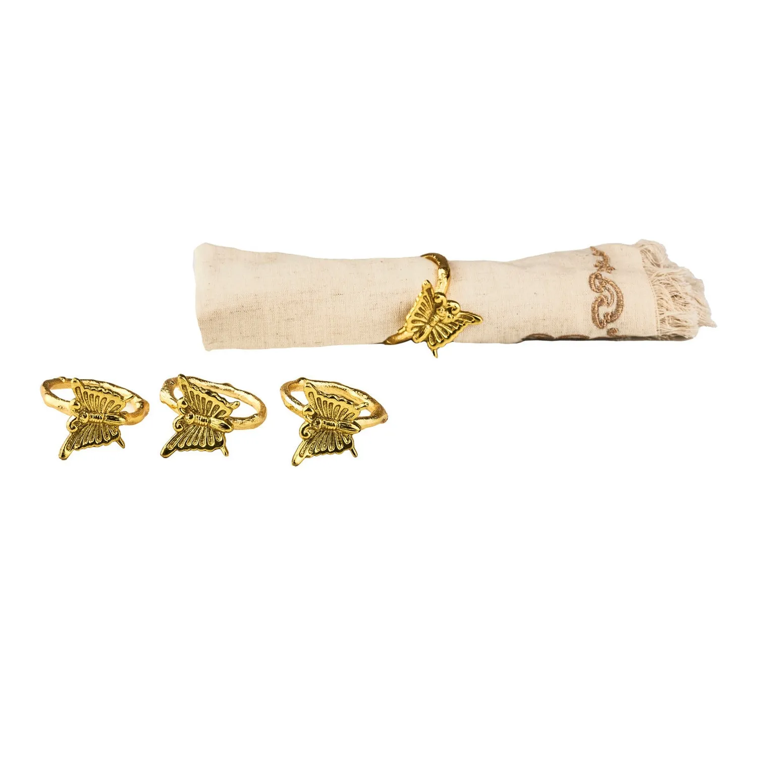 Godinger Butterfly servietring guld 4 stk