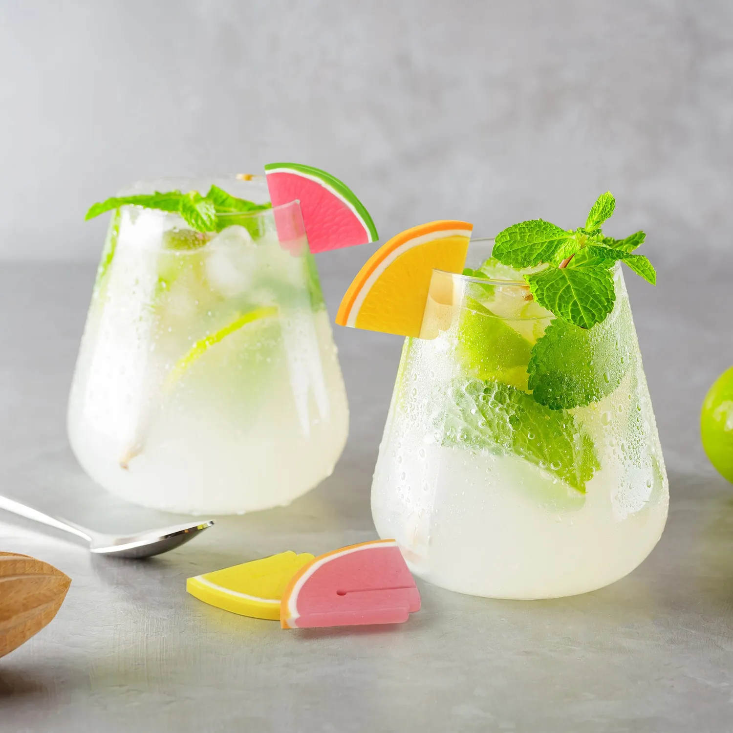 Fred Fruit Cocktail glasmarkører citrus 6 stk. silikone