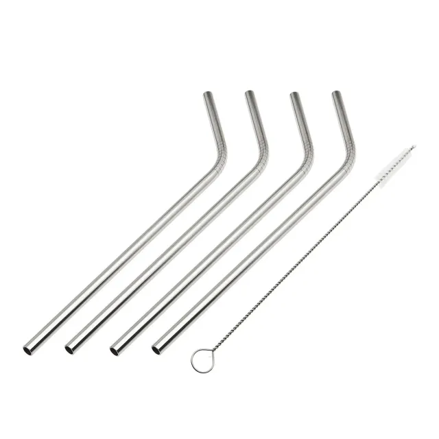 Godinger Stainless Steel Straw Set sugerør rustfrit stål med børste