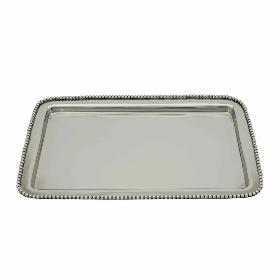 Godinger Perles serveringsbakke 51 cm stål perlekant