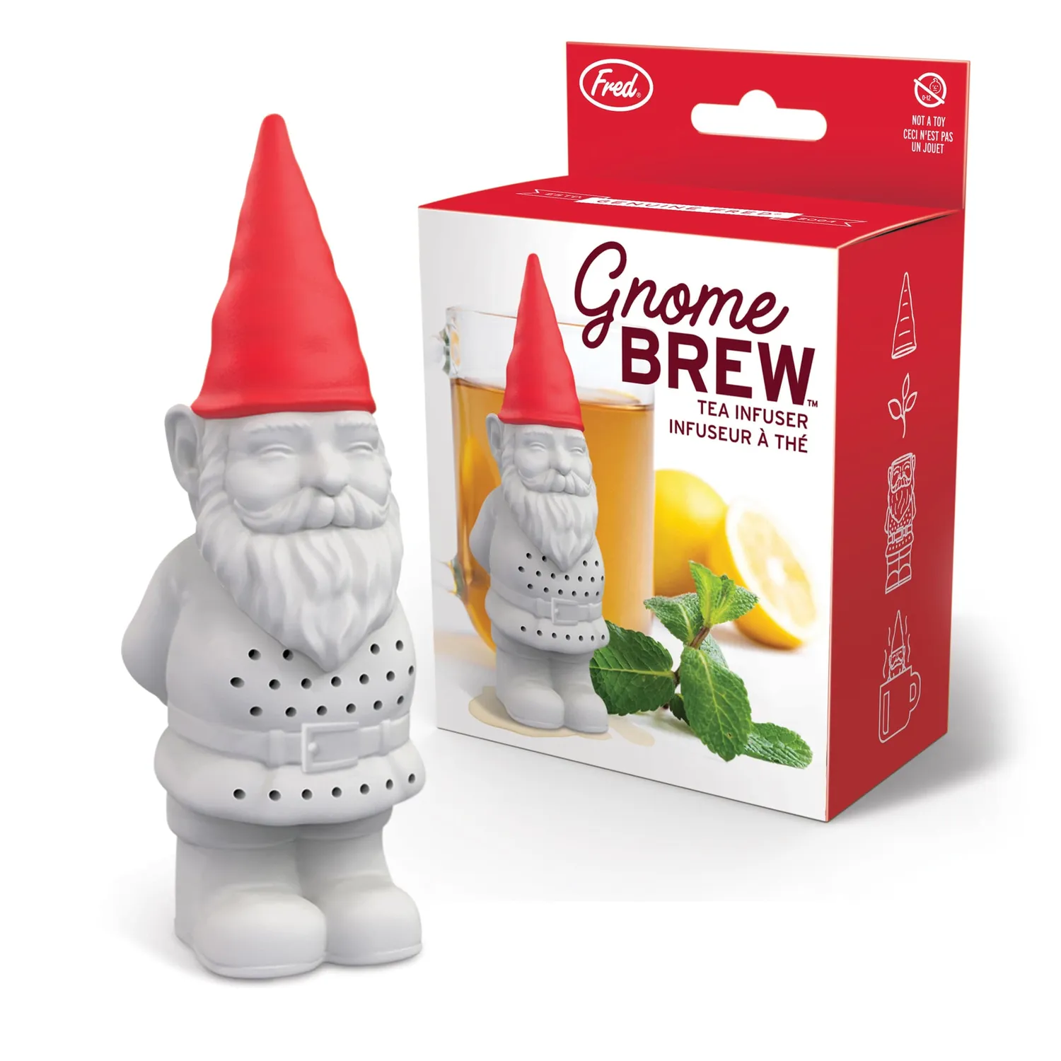 Fred Gnome Brew teinfuser havenisse silikone