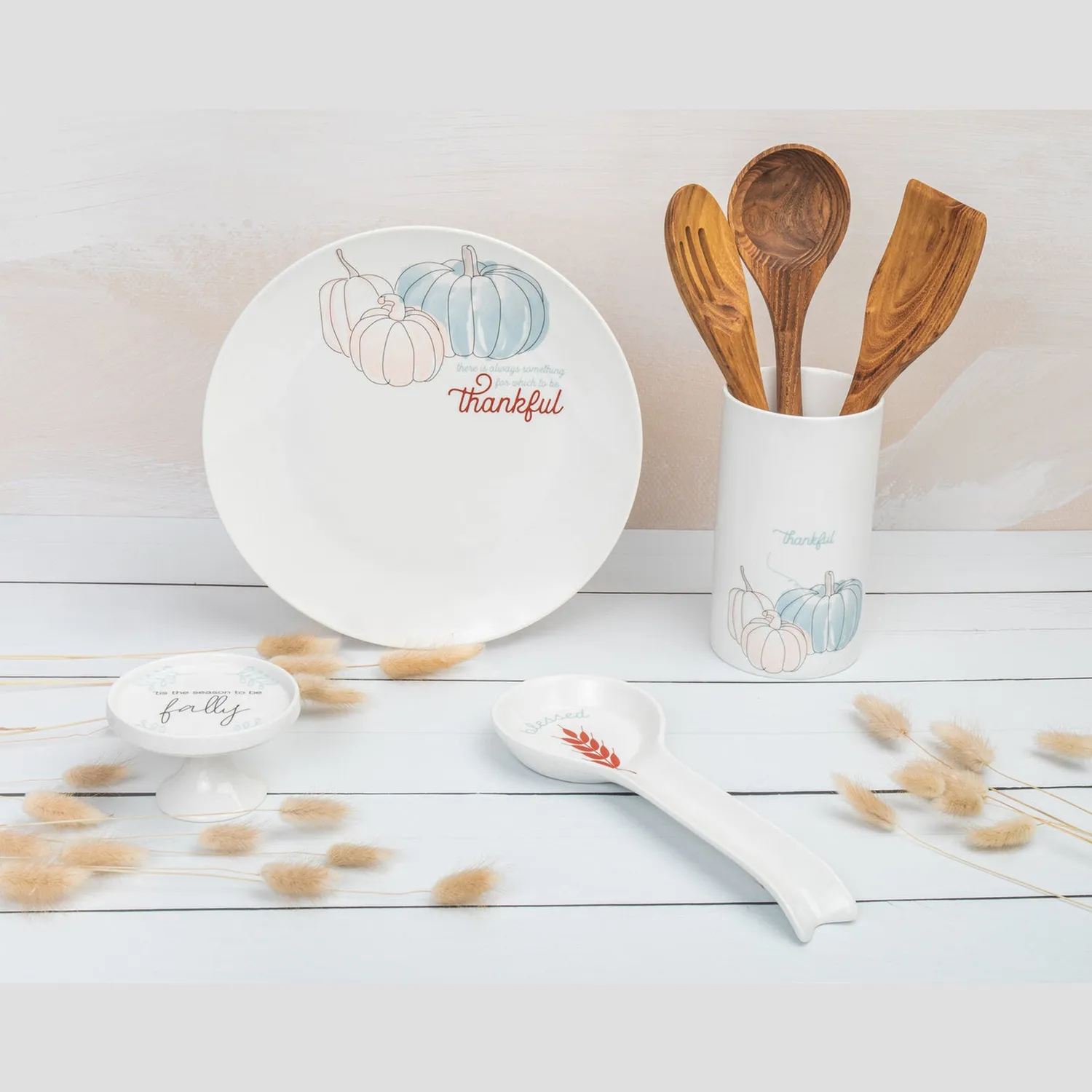 Godinger Harvest serveringsfad porcelæn rund efterår
