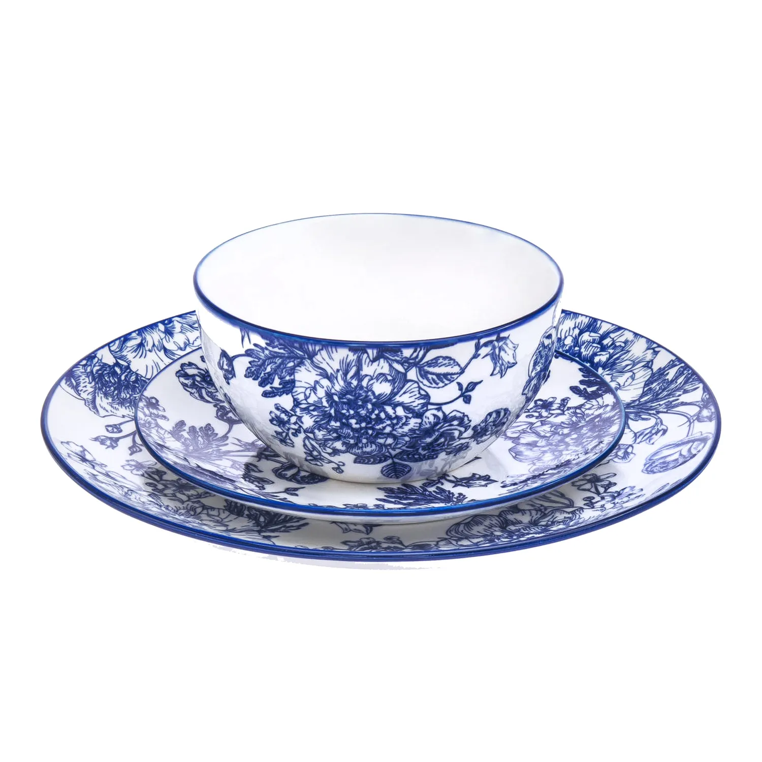 Godinger Banbury Blue spisestel 12 dele porcelæn