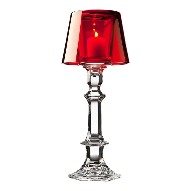 Godinger Villa Marca Red fyrfadsstage lampe krystal