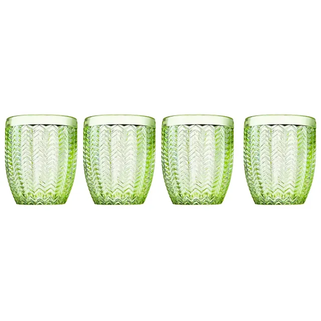 Godinger Twill Green whiskyglas 4 stk 11 oz grøn
