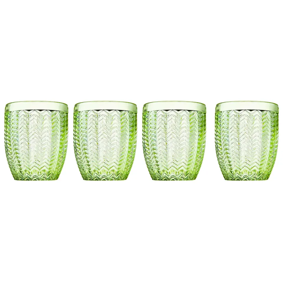 Godinger Twill Green whiskyglas 4 stk 11 oz grøn