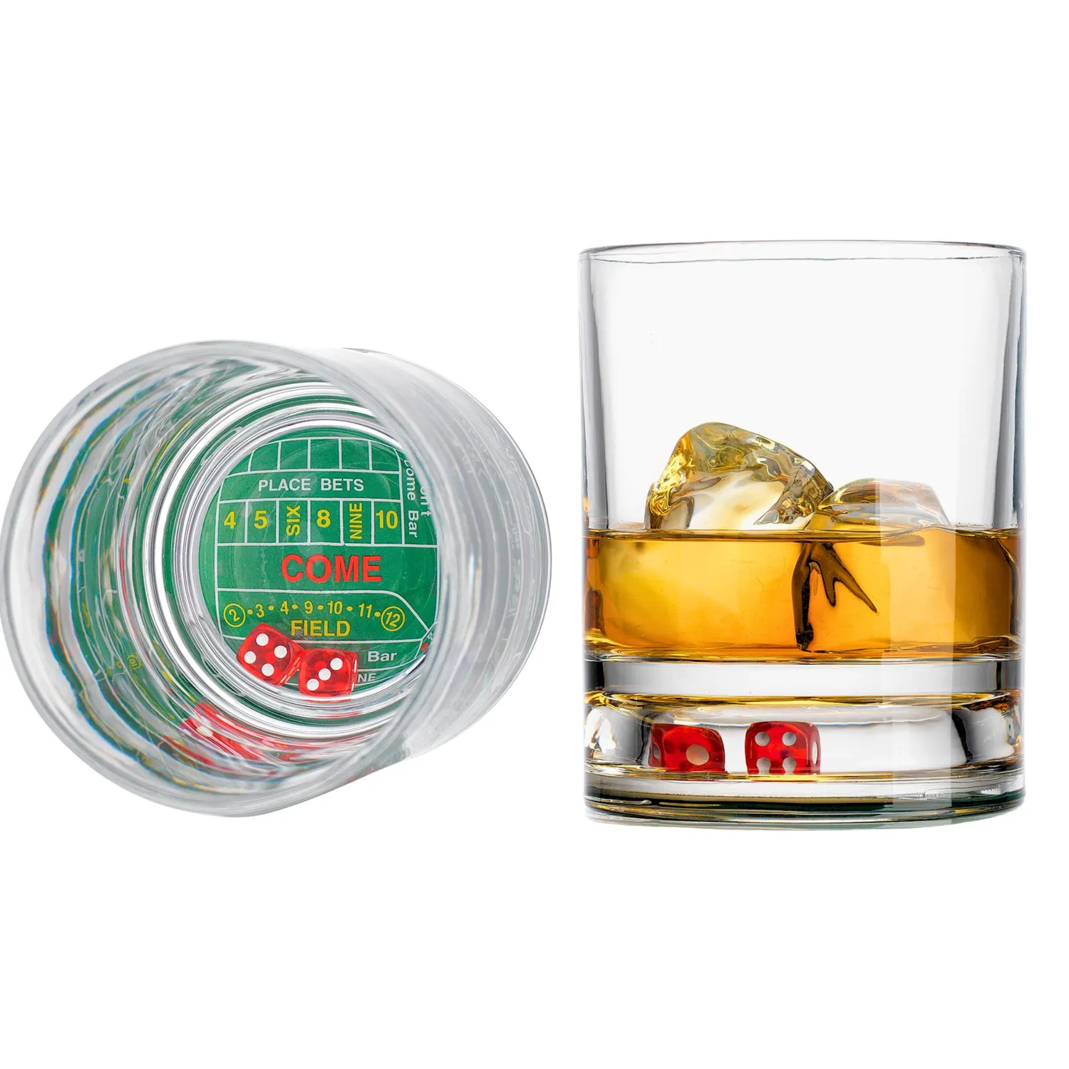 Godinger Craps Shoot whiskyglas 2 stk terninger 10 oz