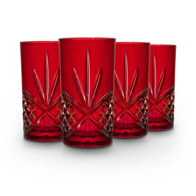 Godinger Dublin highballglas rød krystal 4 stk 12 oz