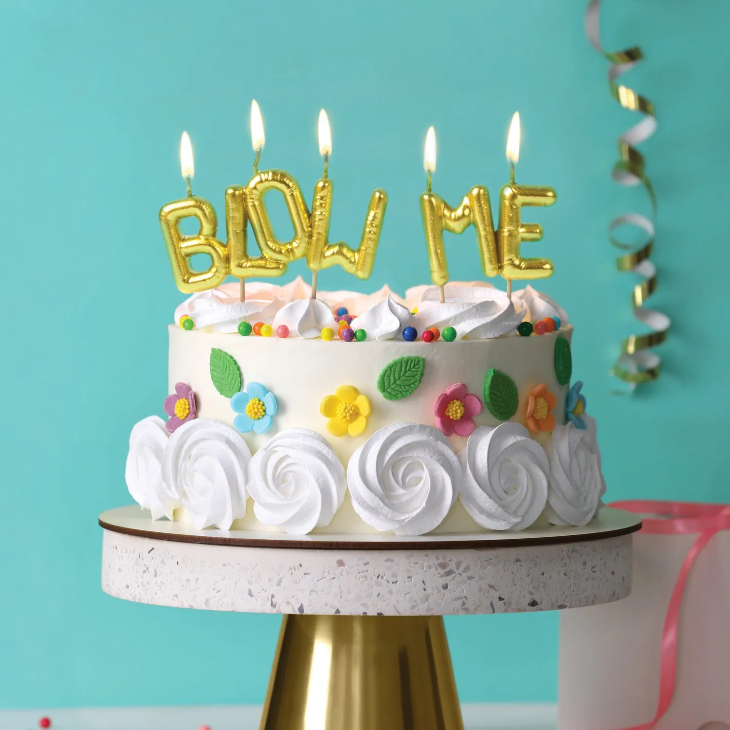 Fred Lighten Up Blow Me kagelys ballon fræk tekst
