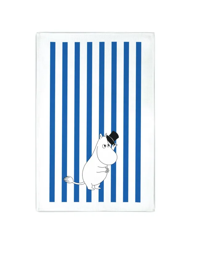Opto Design Muminpapa Stripe Blue viskestykke 70x50 stribet