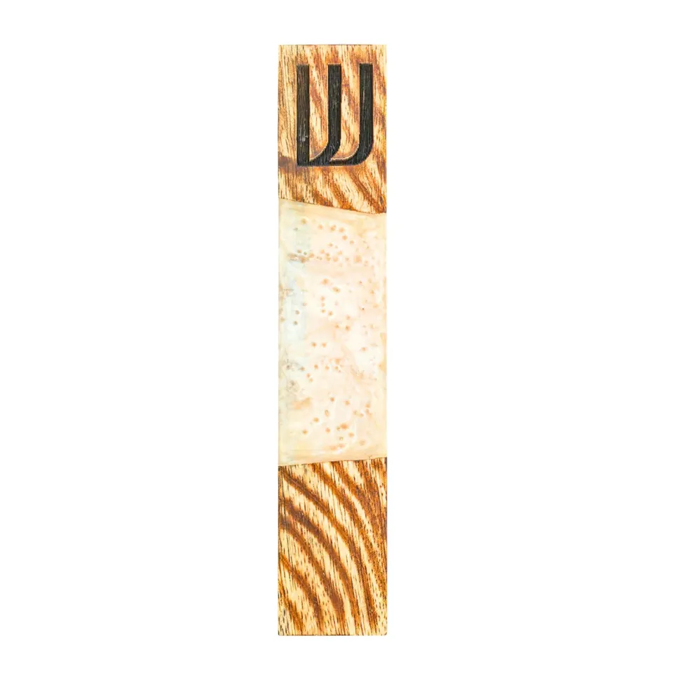 Godinger Wood & White mezuzah akacie-hvid